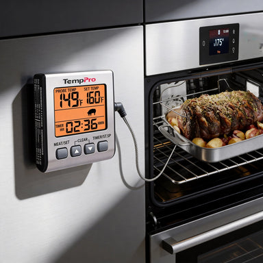 TempPro TempTrack CORE TP16S Leave-In Meat Thermometer — Oven-Safe Probe with Smart Alarm