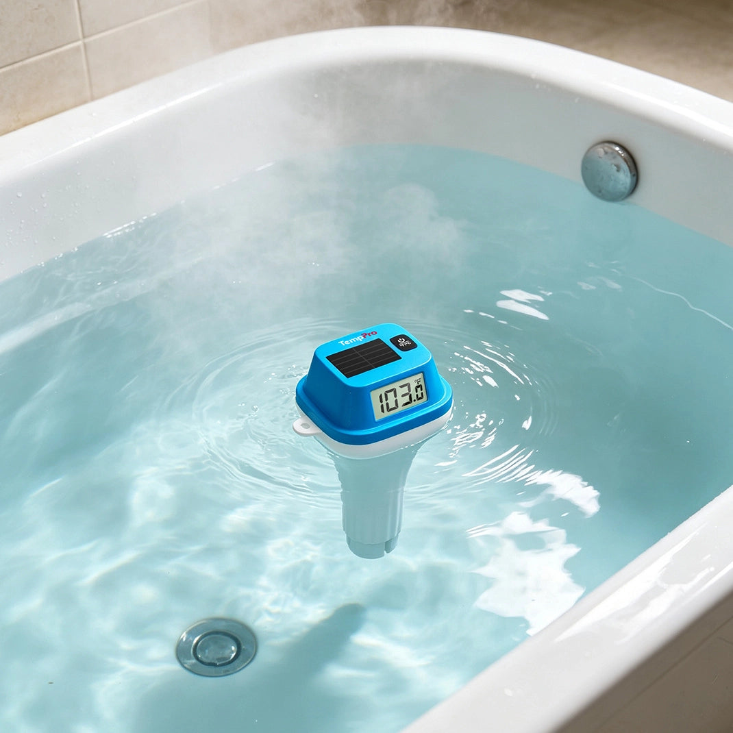 Termómetro flotante solar TempPro TempAir CORE TP111 para piscinas - IPX8 impermeable, LCD dual
