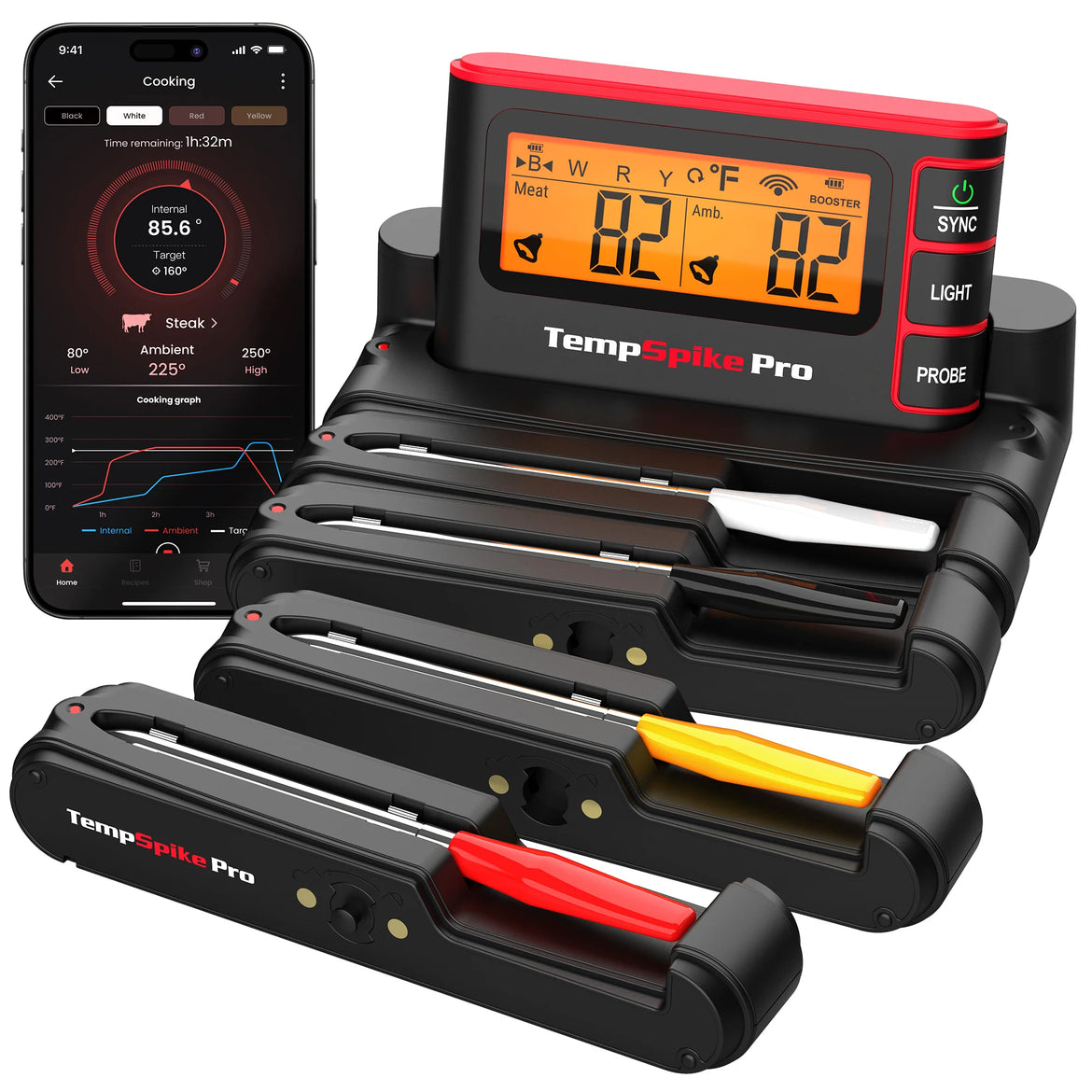 Thermomètre à viande Wi-Fi TP980 TempSpike Pro 4 sondes