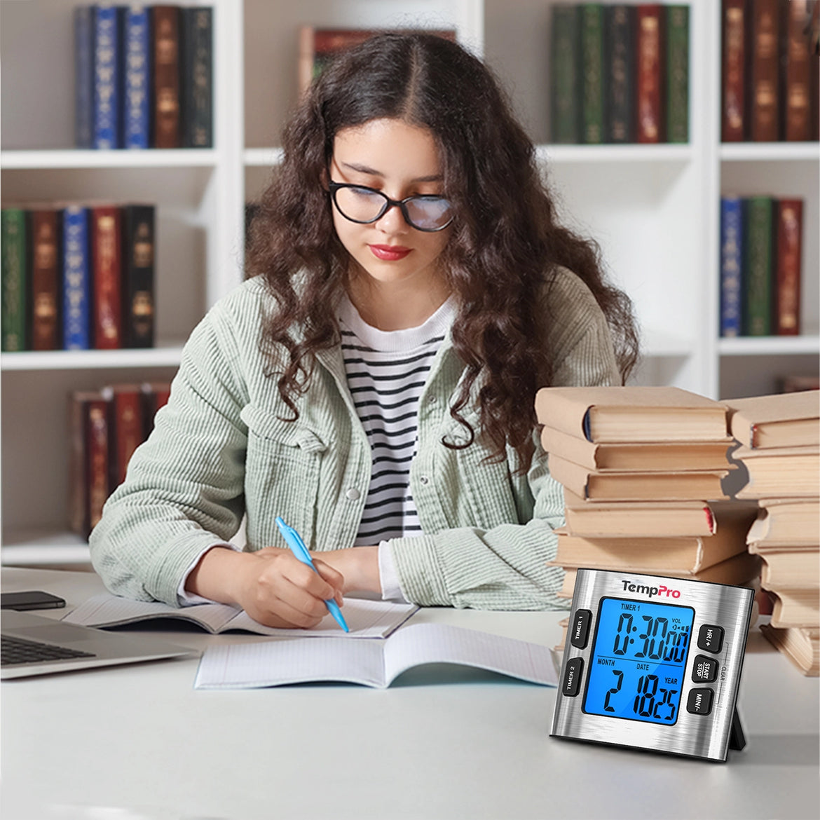 Temporizador digital de cocina TempPro TM02 — Doble cuenta regresiva, LCD de 2.6"