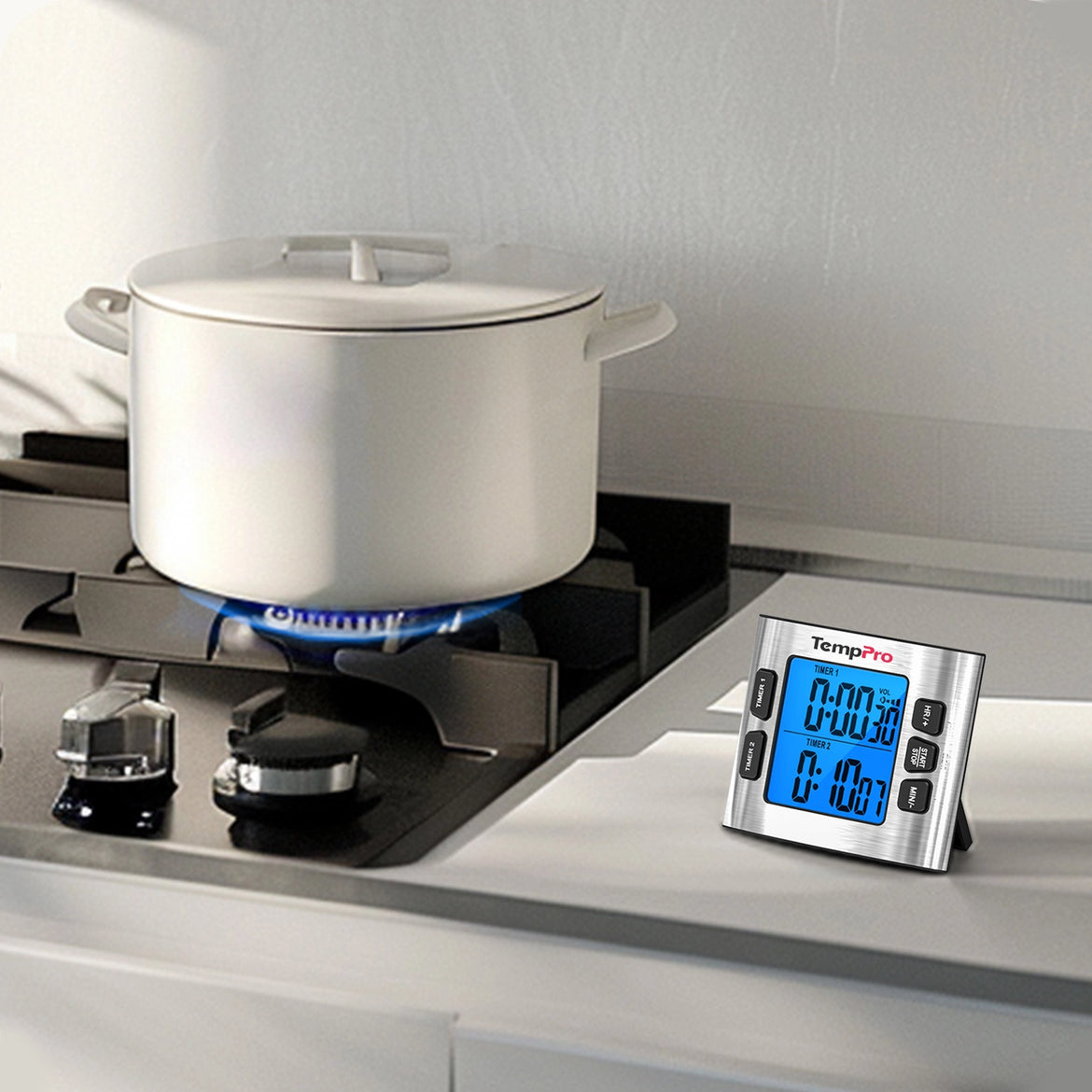 Temporizador digital de cocina TempPro TM02 — Doble cuenta regresiva, LCD de 2.6"