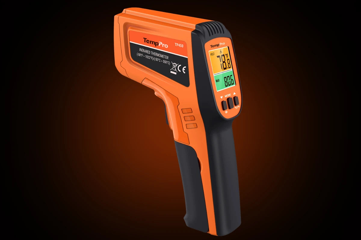 TempPro TP450 Dual-Laser Infrared Thermometer — 0.5s Response, 16:1 D:S