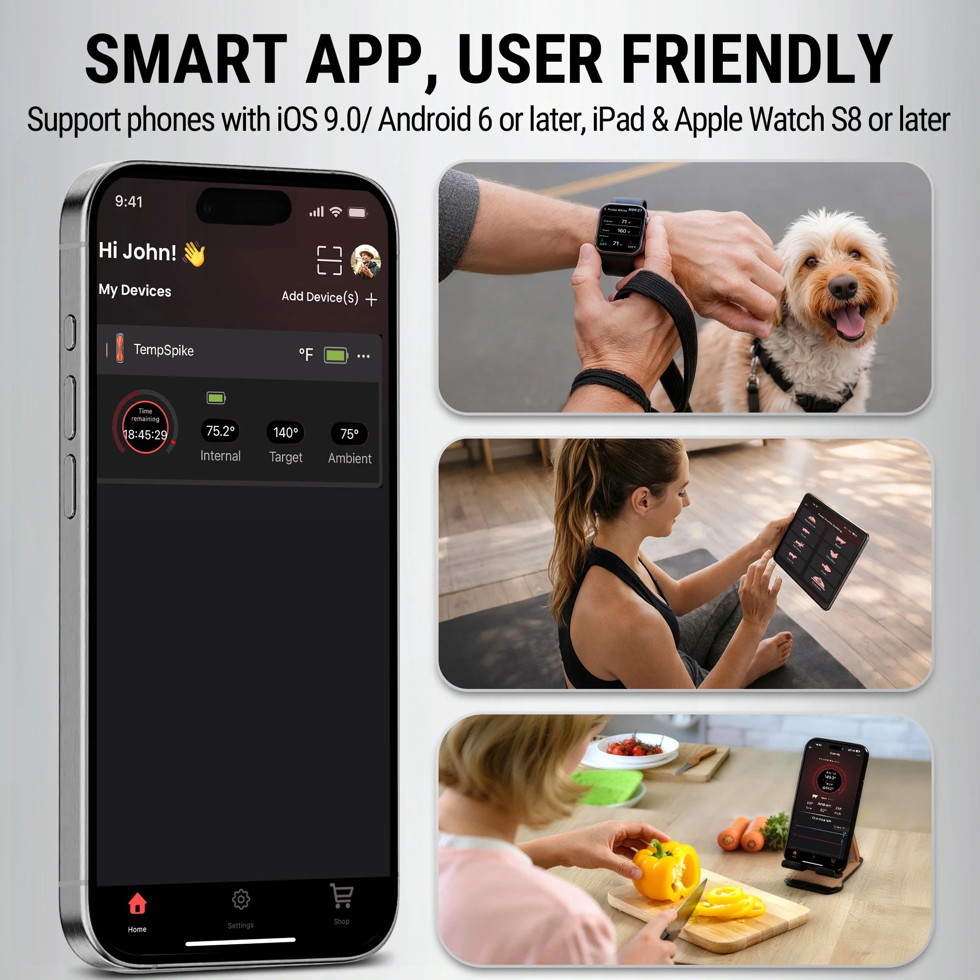 TempPro TempSpike TP960B Smart Wireless Meat Thermometer — Truly Wireless, Bluetooth
