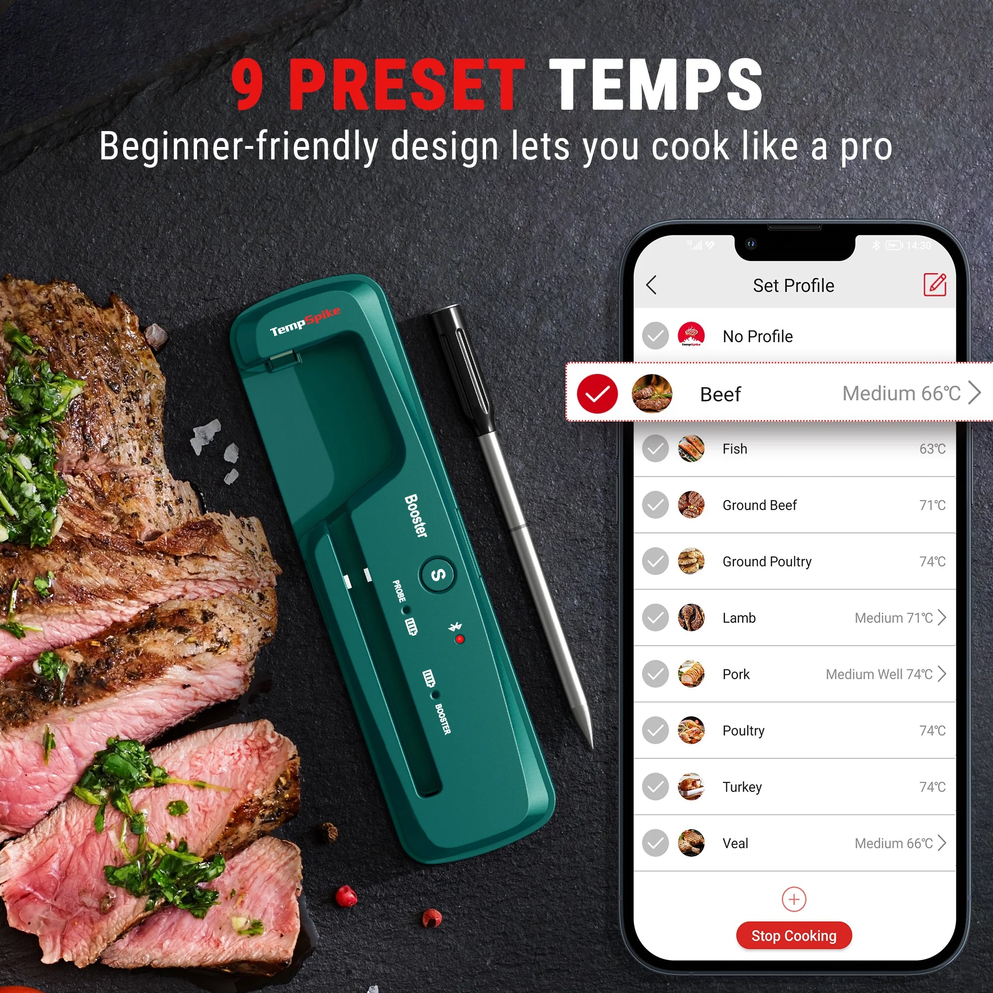TempPro TempSpike TP961 Smart Wireless Meat Thermometer — Truly Wireless, Bluetooth