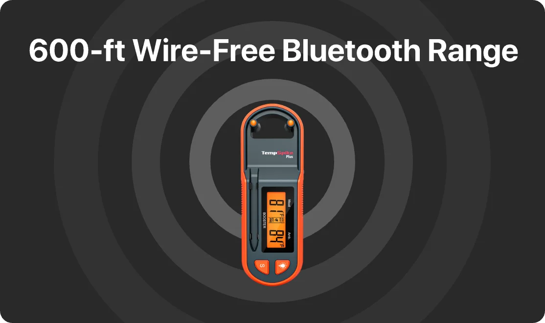 Thermomètre à viande Bluetooth sans fil TempSpike Plus TP971 – Portée de 183 m