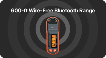Thermomètre à viande Bluetooth sans fil TempSpike Plus TP971 – Portée de 183 m