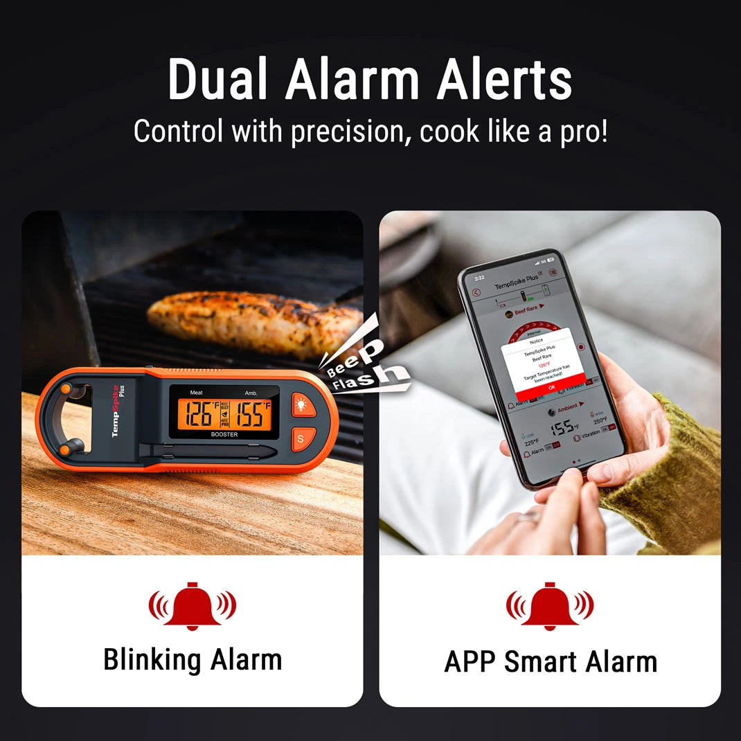 Thermomètre à viande Bluetooth sans fil TempSpike Plus TP971 – Portée de 183 m