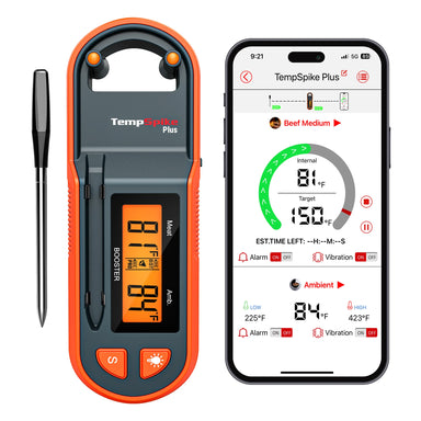 TempPro TempSpike Plus TP971 Smart Wireless Meat Thermometer — Truly Wireless, Long-Range Bluetooth