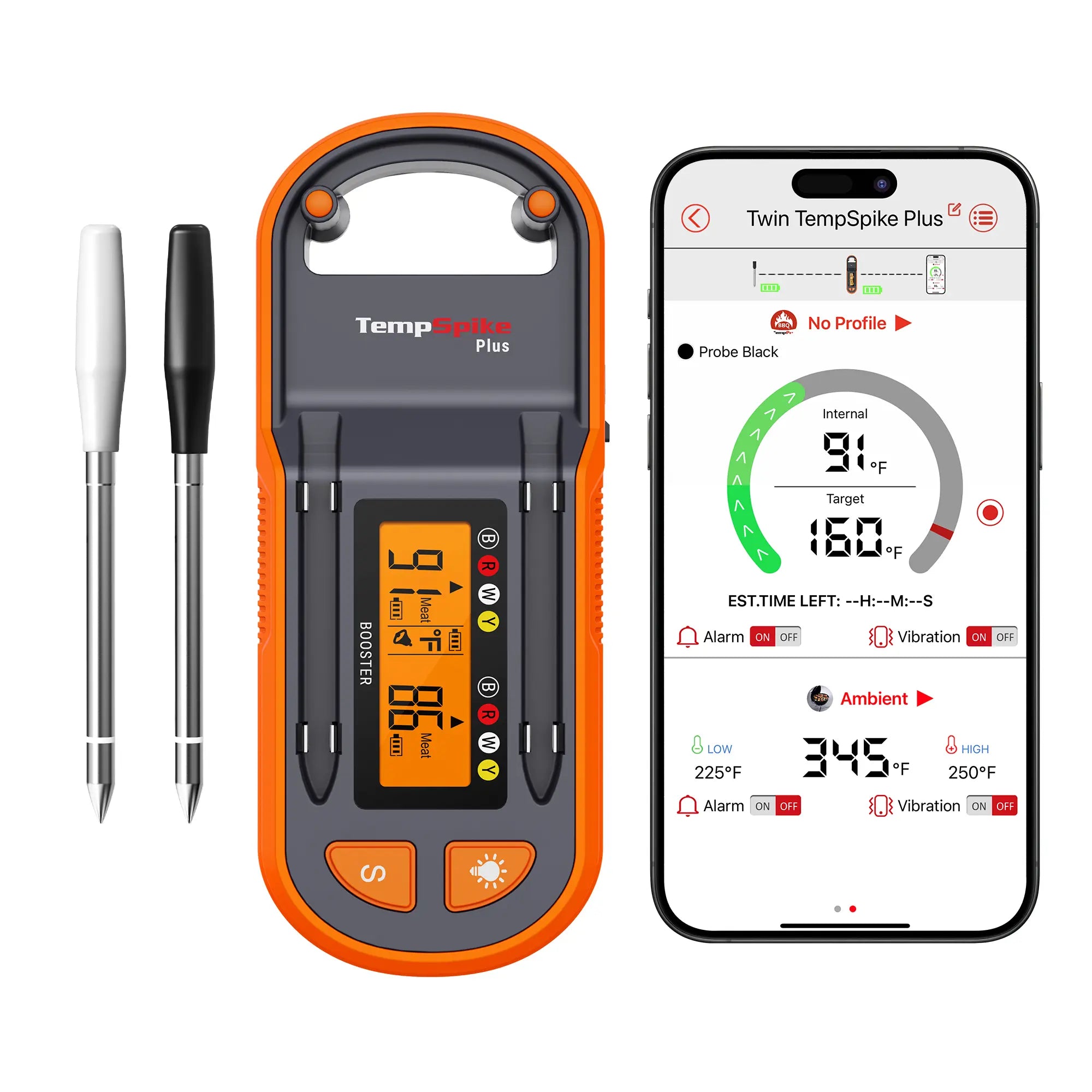 TempPro Twin TempSpike Plus TP972 Smart Wireless Meat Thermometer — Dual Probe, Long-Range Bluetooth