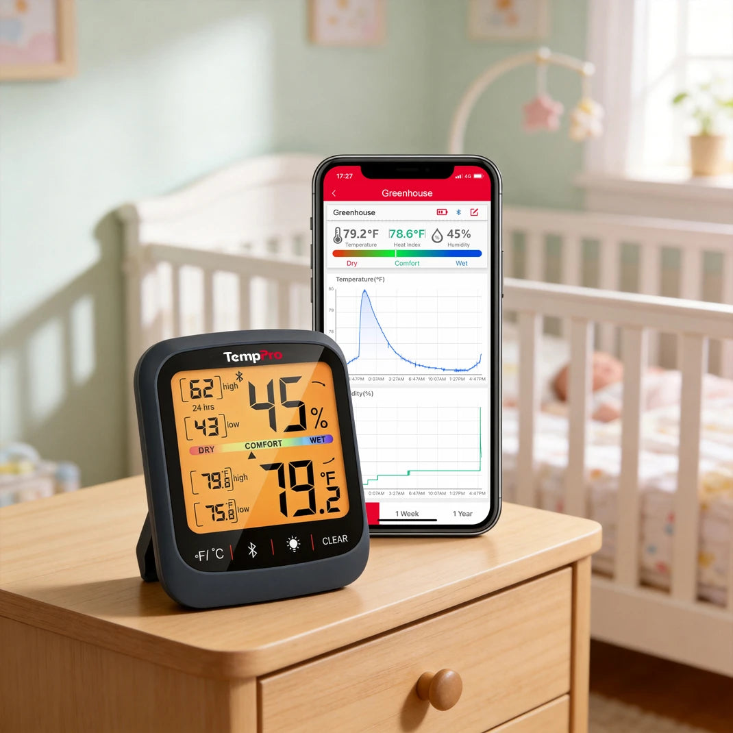 temppro Bluetooth Indoor Outdoor Thermometers tp359w scene 2
