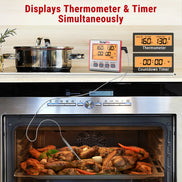 TempPro TP17W Dual-Probe Leave-In Meat Thermometer—Timer, USDA Presets & High/Low Alarm