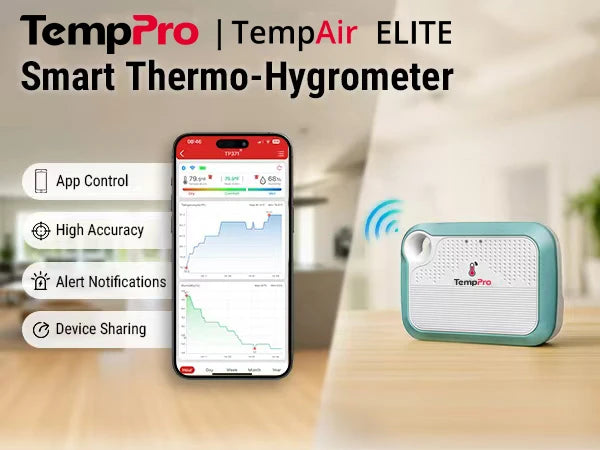 Thermomètre et hygromètre Wi-Fi TempPro TP371 — Connexion Wi-Fi, Autonomie de la batterie prolongée