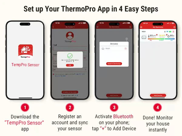 Thermomètre et hygromètre Wi-Fi TempPro TP371 — Connexion Wi-Fi, Autonomie de la batterie prolongée