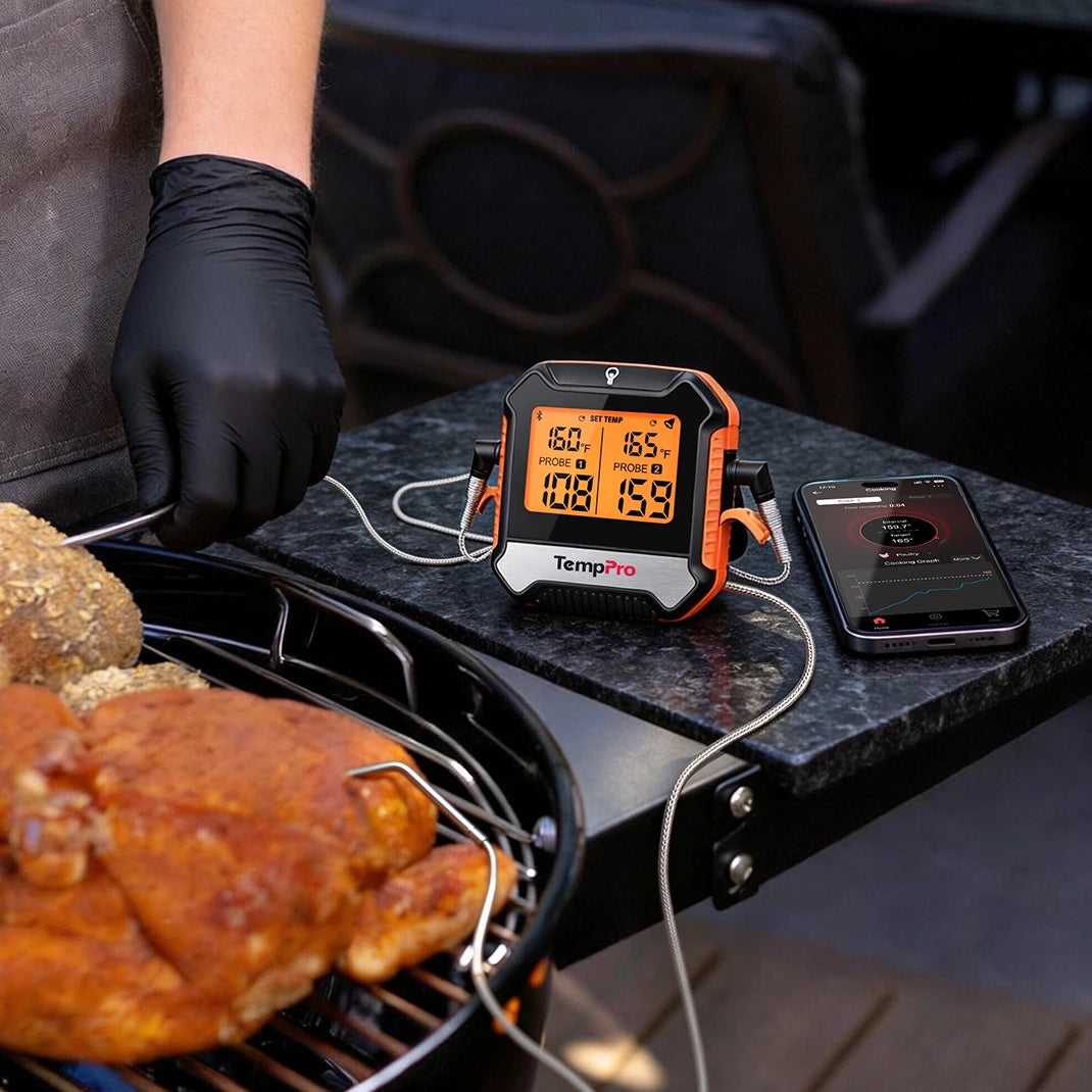 Termómetro de carne inalámbrico TempPro TempSync ELITE TP904 — Bluetooth inteligente, alertas por aplicación