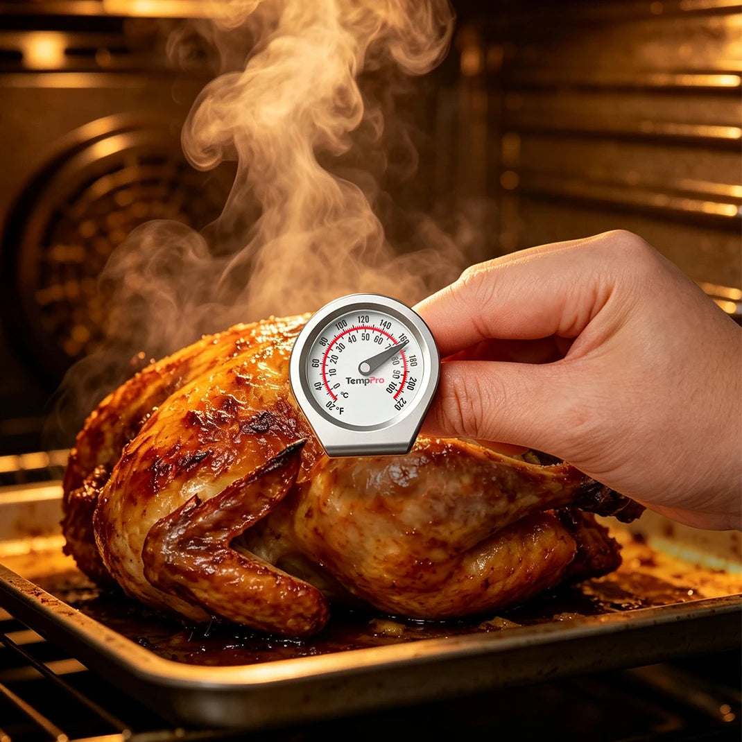 TempPro APT418 Instant-Read Meat Thermometer — Battery-Free Dial, 5" Stainless Probe