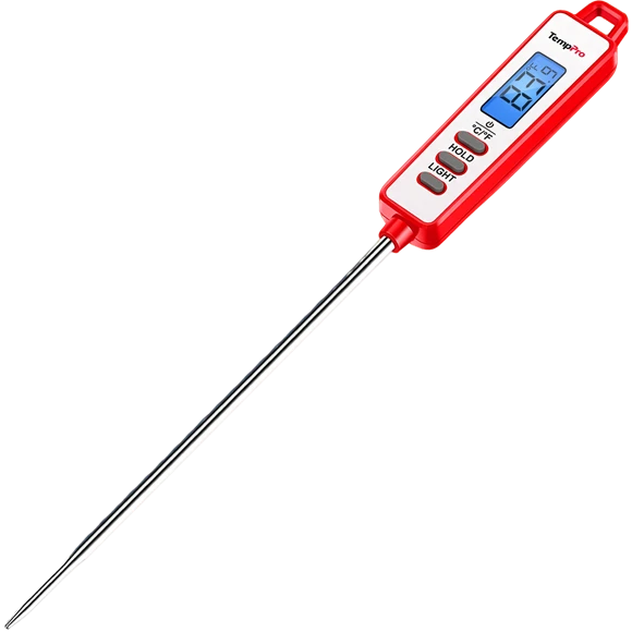 Termómetro de Carne de Lectura Instantánea TempPro TP01AW - Sonda Larga de 5.3", Blanco · Edición Tienda