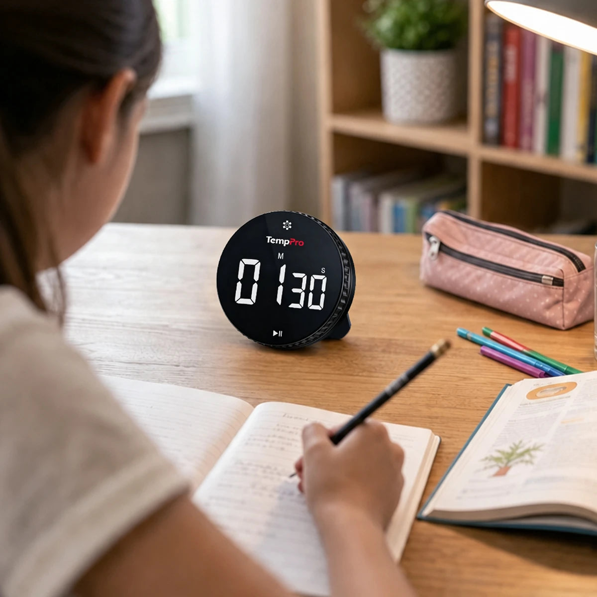 Temporizador digital de cocina TempPro TM04B - Control de un toque, LED de 3.1"