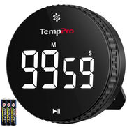 Temporizador digital de cocina TempPro TM04B - Control de un toque, LED de 3.1"