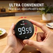 Temporizador digital de cocina TempPro TM04B - Control de un toque, LED de 3.1"
