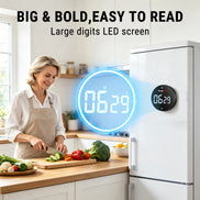 Temporizador digital de cocina TempPro TM04B - Control de un toque, LED de 3.1"
