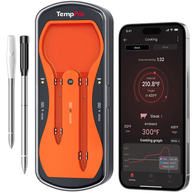 Termómetro de carne inalámbrico inteligente TempPro Twin TempSpike TP963 — Doble sonda, Bluetooth