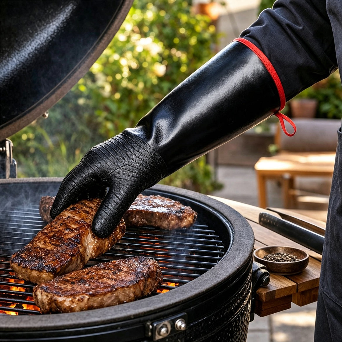 TempPro TP100 Waterproof BBQ Gloves — 932°F Heat-Resistant, 14" Sleeves