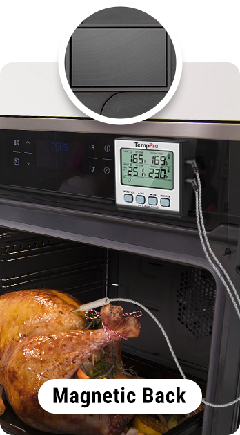 Thermomètre à viande numérique TP17W avec deux sondes et mode minuterie Thermomètre pour fumoir et gril avec grand écran LCD