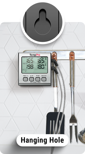 Thermomètre à viande numérique TP17W avec deux sondes et mode minuterie Thermomètre pour fumoir et gril avec grand écran LCD