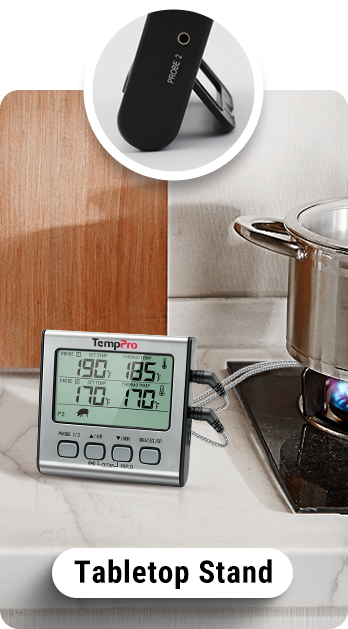 Thermomètre à viande numérique TP17W avec deux sondes et mode minuterie Thermomètre pour fumoir et gril avec grand écran LCD