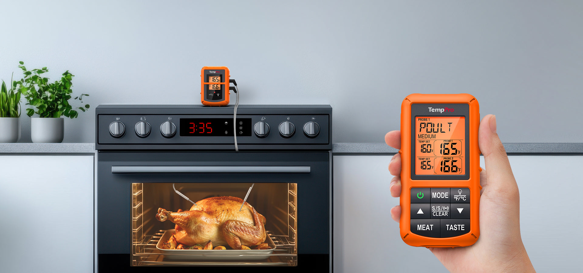 TempPro TP20B Wireless Leave-In Meat Thermometer + TP03H Instant-Read Thermometer — Value Pack