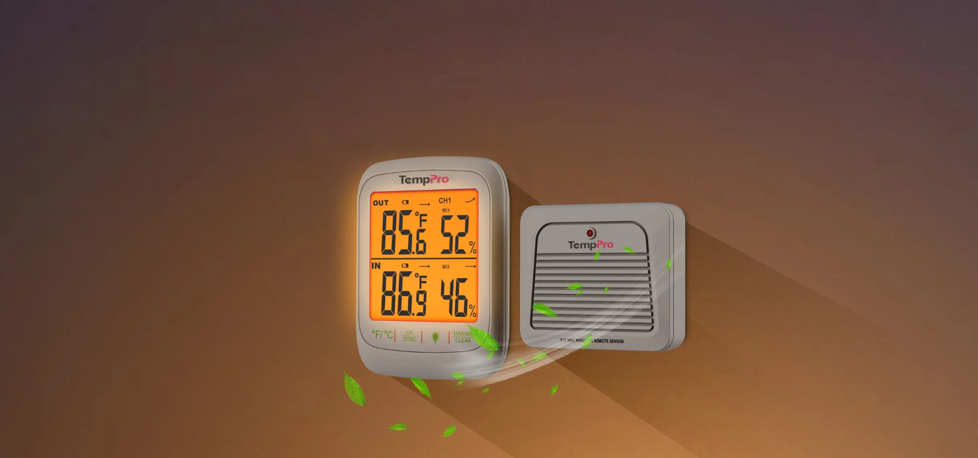 Termómetro higrómetro inalámbrico para interiores y exteriores TP260B