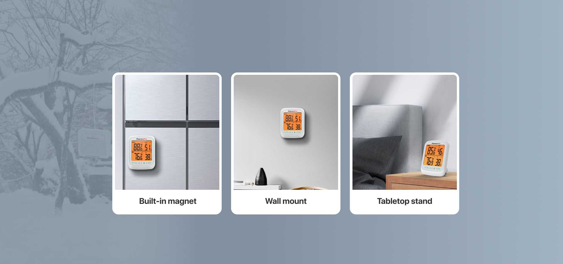 Termómetro higrómetro inalámbrico para interiores y exteriores TP260B