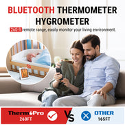 TP350 Lot de 2 thermomètres hygromètres Bluetooth pour la maison