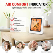 TP350 Lot de 2 thermomètres hygromètres Bluetooth pour la maison