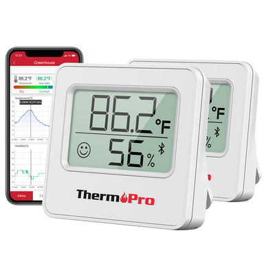 Termómetro higrómetro Bluetooth para interiores TempPro TP357 (paquete de 2)