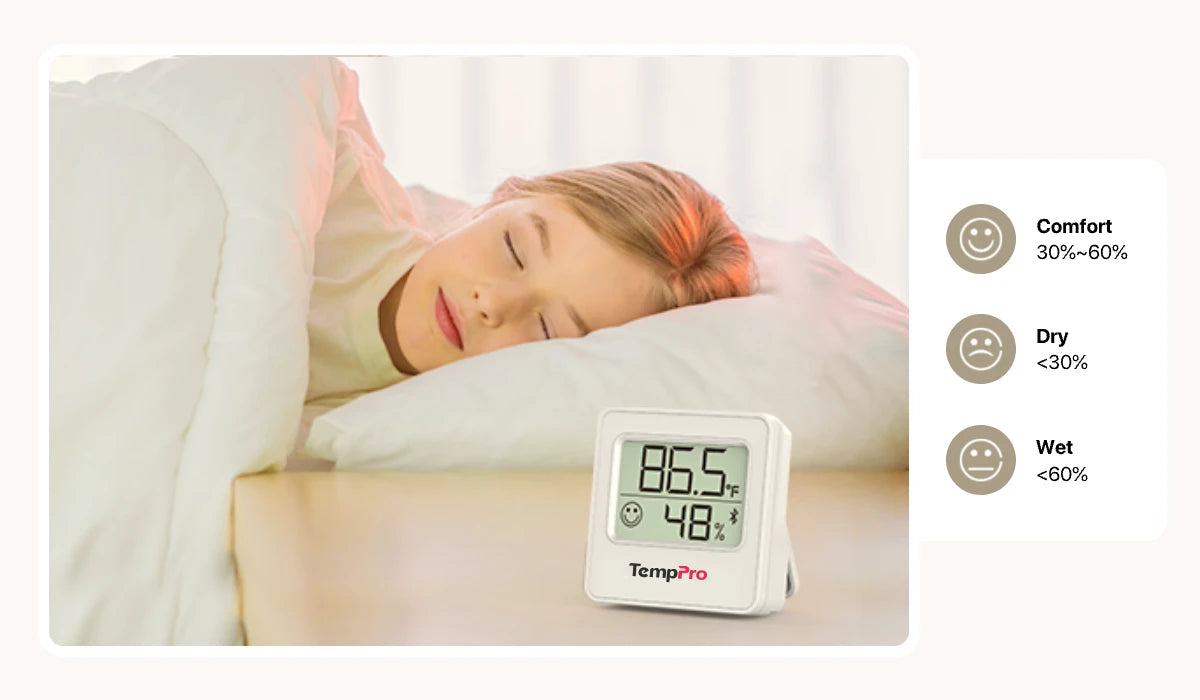TempPro TP357 Bluetooth Indoor Hygrometer & Thermometer — 260ft Range, Instant Alerts
