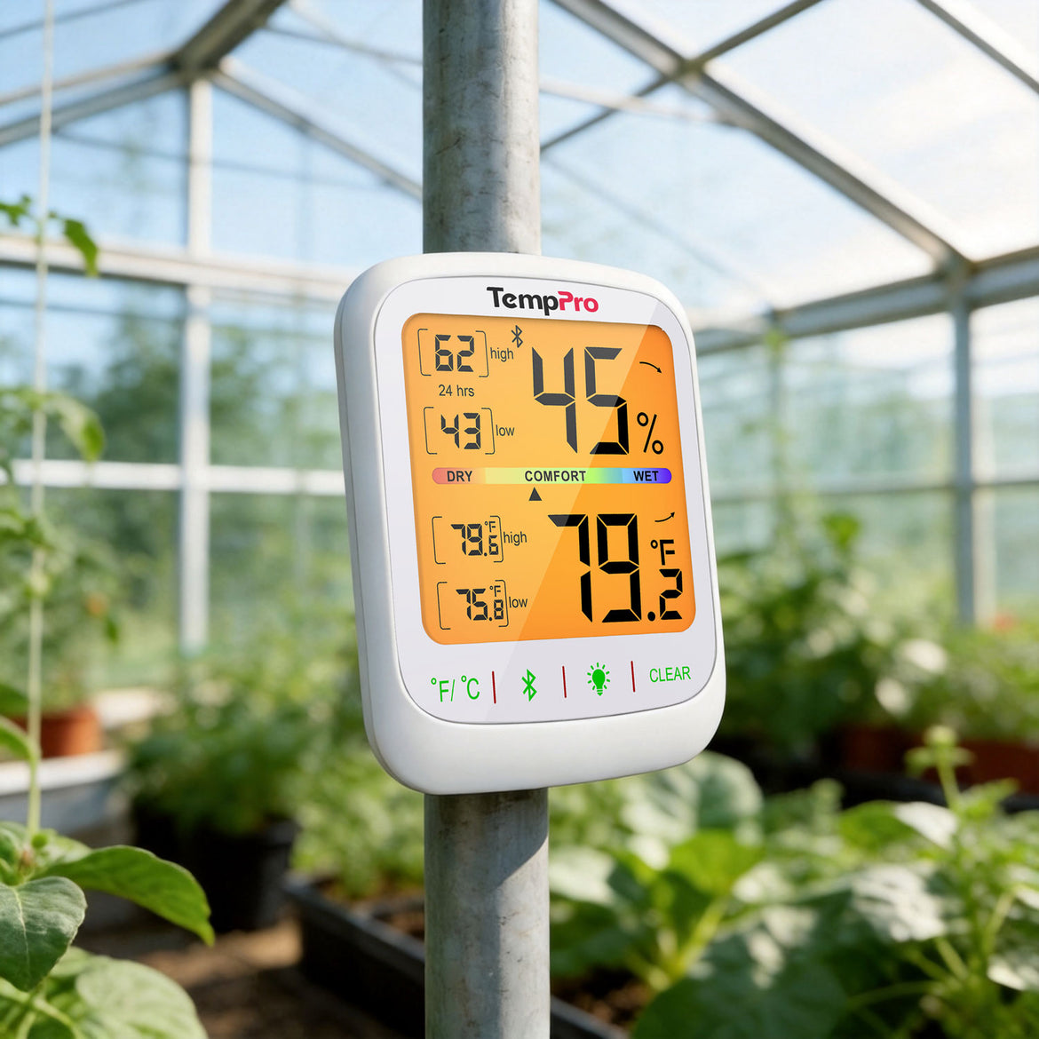 TempPro TempAir ELITE TP359 Hygromètre et thermomètre d'intérieur Bluetooth — Portée de 80 m, application intelligente