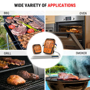 Termómetro de carne inalámbrico TempPro TempSync PLUS TP827B — Alcance RF de 300 m, 4 sondas codificadas por colores