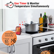 Termómetro inalámbrico TempPro TempSync PLUS TP828BW para carne — RF de 152 m, sondas dobles, 4 modos de alarma · Edición para tiendas