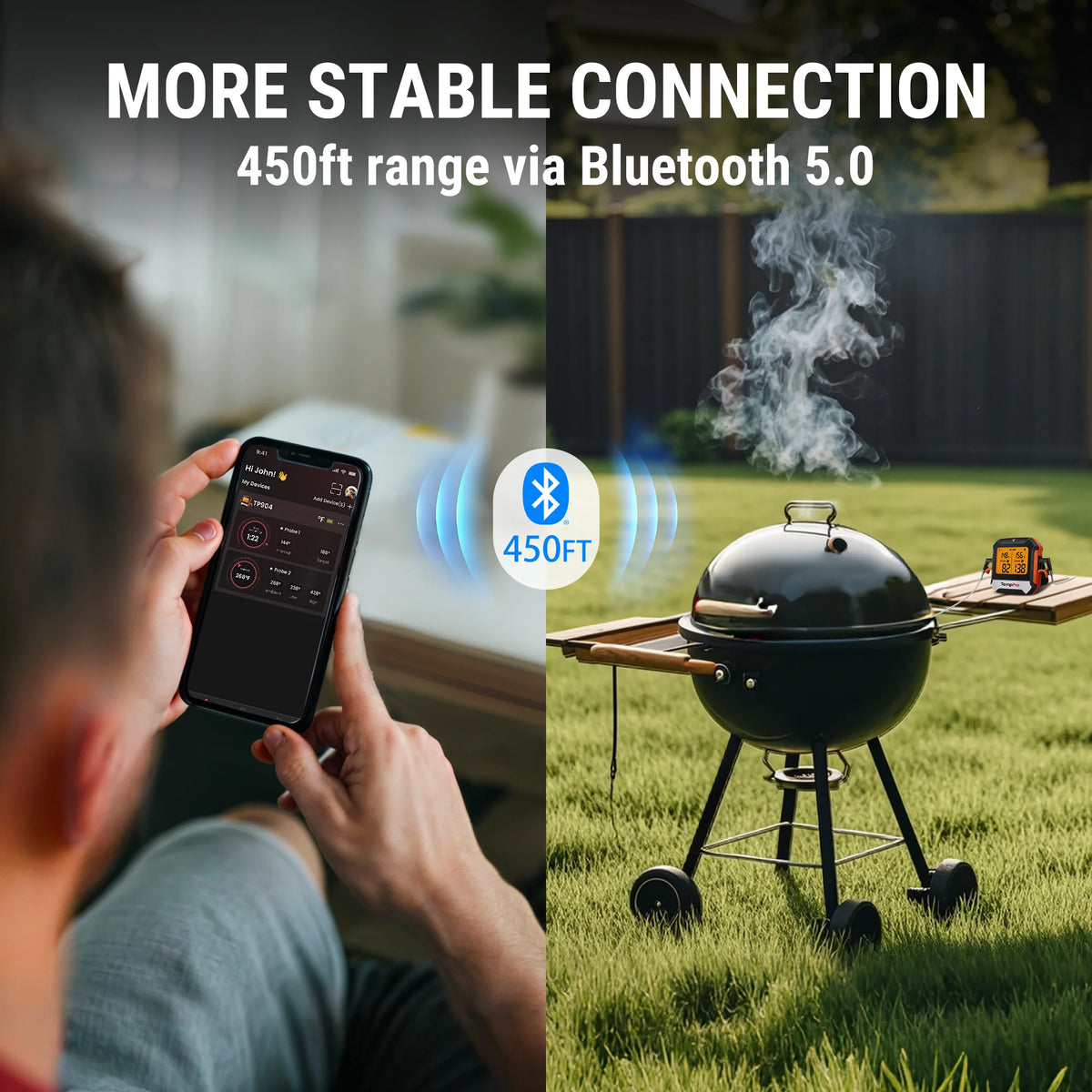 TempPro TP904 Bluetooth Meat Thermometer + TP605 Instant-Read Thermometer — Value Pack