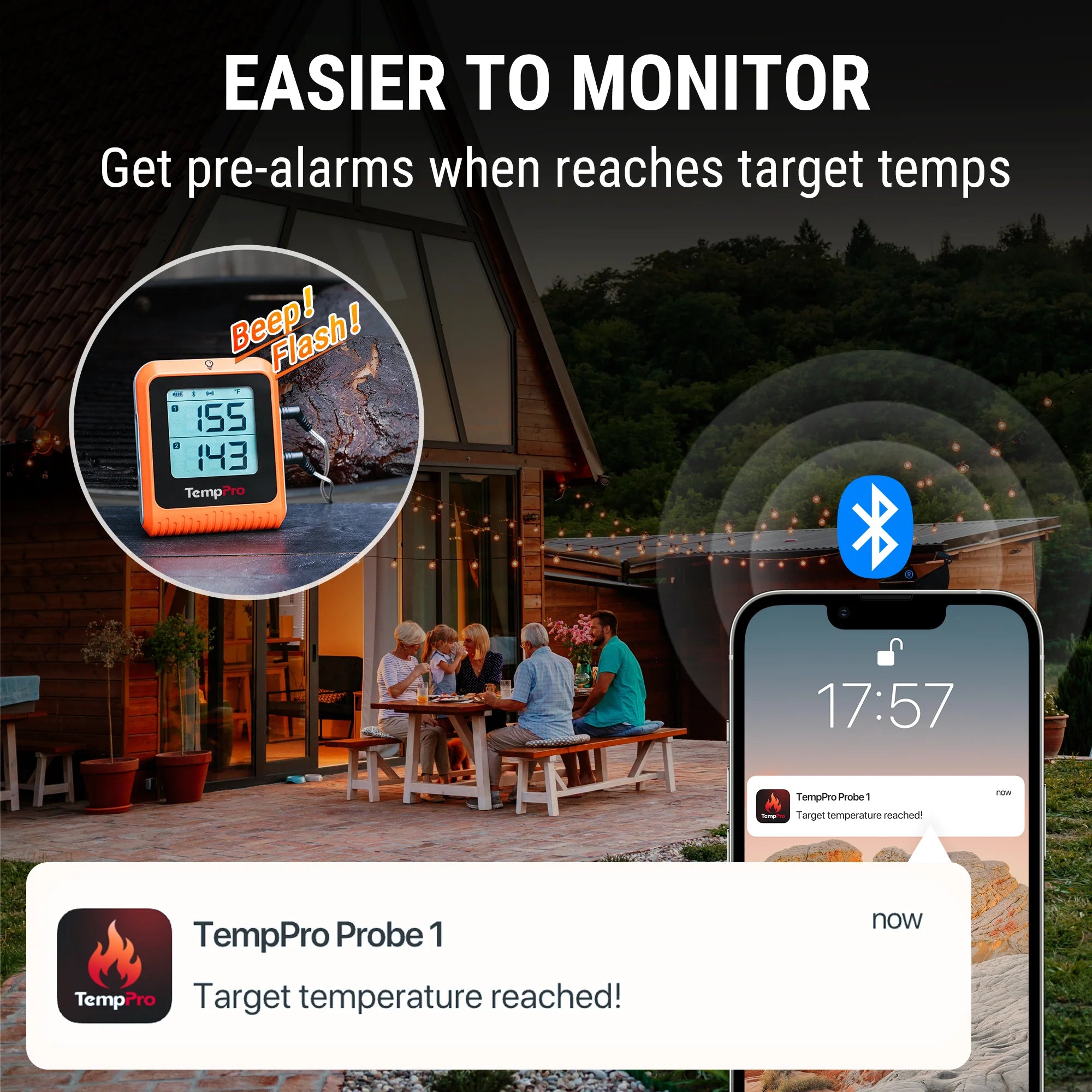 TempPro TP920 Bluetooth Meat Thermometer + TP620 Instant-Read Thermometer + TP358 Hygrometer — Bundle