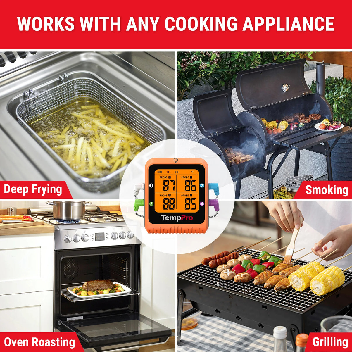 Termómetro de carne inalámbrico TempPro TempSync PRO TP930 — Bluetooth inteligente, alertas de aplicación