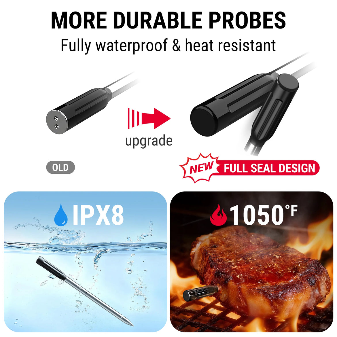 Termómetro inalámbrico para carne TP960 TempSpike con Bluetooth (alcance de 152 m)