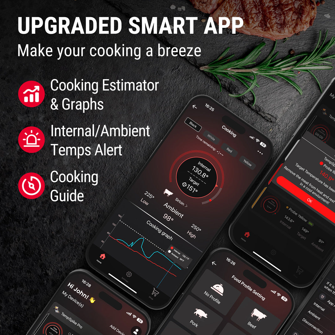 TempPro TempSpike Pro TP980 WiFi Meat Thermometer (2 Probes) + TP420 2-in-1 Infrared & Instant-Read Thermometer